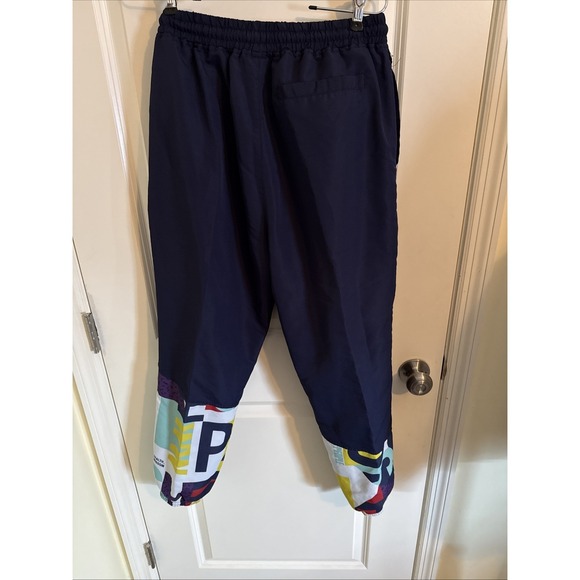 Parish Nation Track Suit Sz Large Pant Med Jacket Blue W Geometric Print Retro - Picture 10 of 16